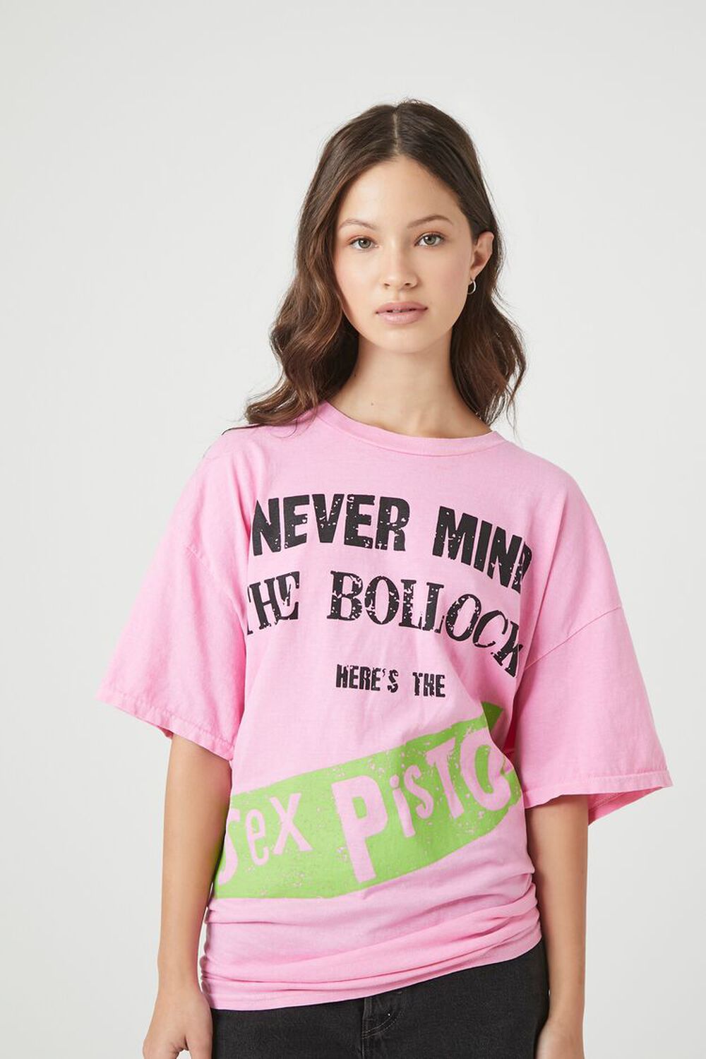 Футболка с рисунком Sex Pistols Forever 21, розовый