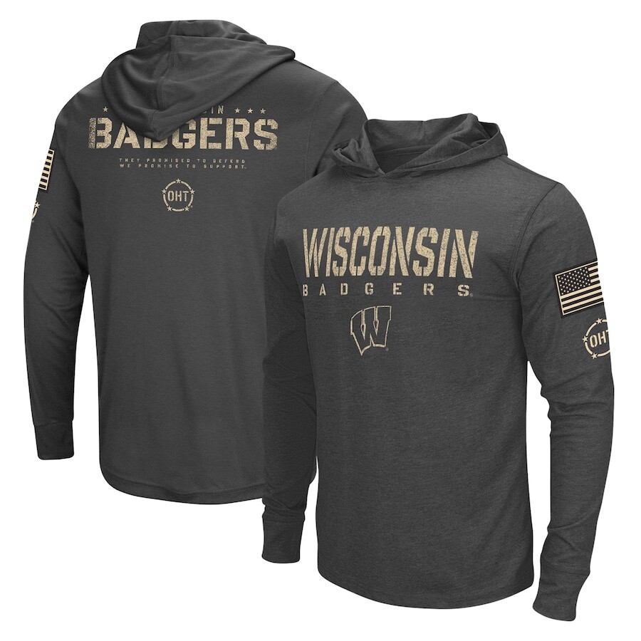 

Футболка с длинным рукавом Colosseum Wisconsin Badgers, черный