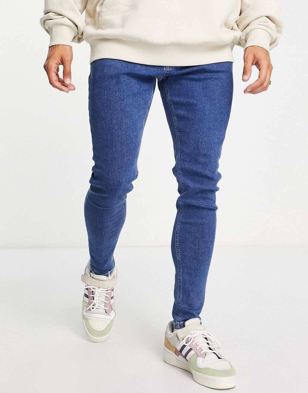 

Синие джинсы суперскинни из смесового хлопка Tommy Jeans - MBLUE