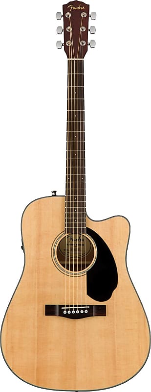Акустическая гитара Fender CD-60SCE Solid Top Dreadnought Acoustic-Electric Guitar - Natural