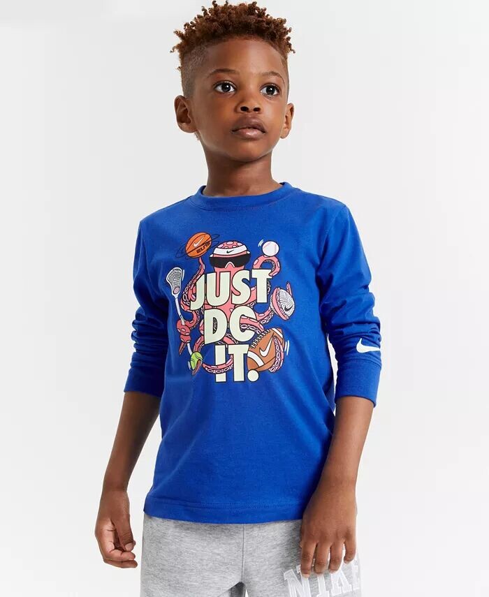 

Мультиспортивная футболка Little Boys Octo "Just Do It" Nike, синий