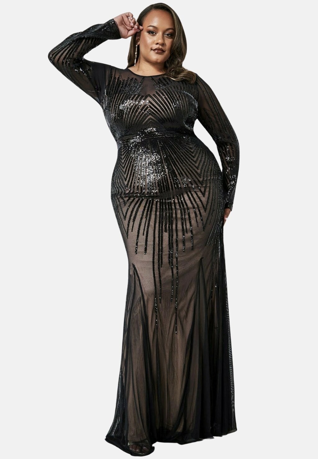 

Одежда для торжественных случаев PLUS SHOOTING STAR SEQUIN Goddiva, черный