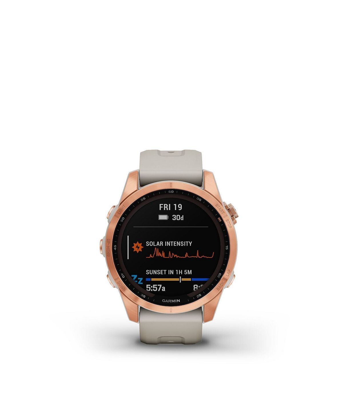 

Унисекс Смарт-часы Fenix ​​7S Solar Rose Gold с силиконовым ремешком светлого песка, 42 мм Garmin