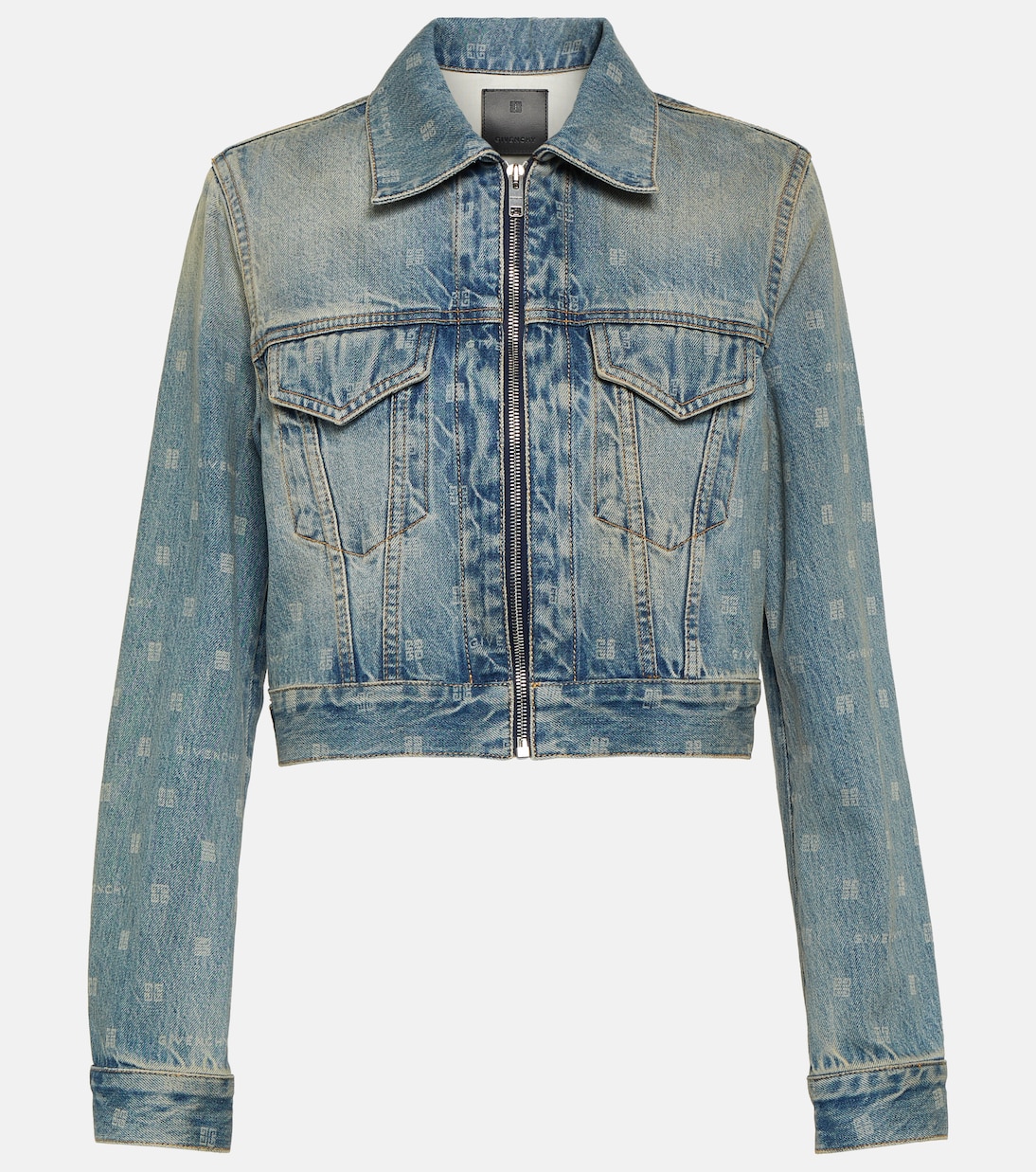 Укороченная джинсовая куртка 4g Givenchy, синий джинсовая куртка givenchy