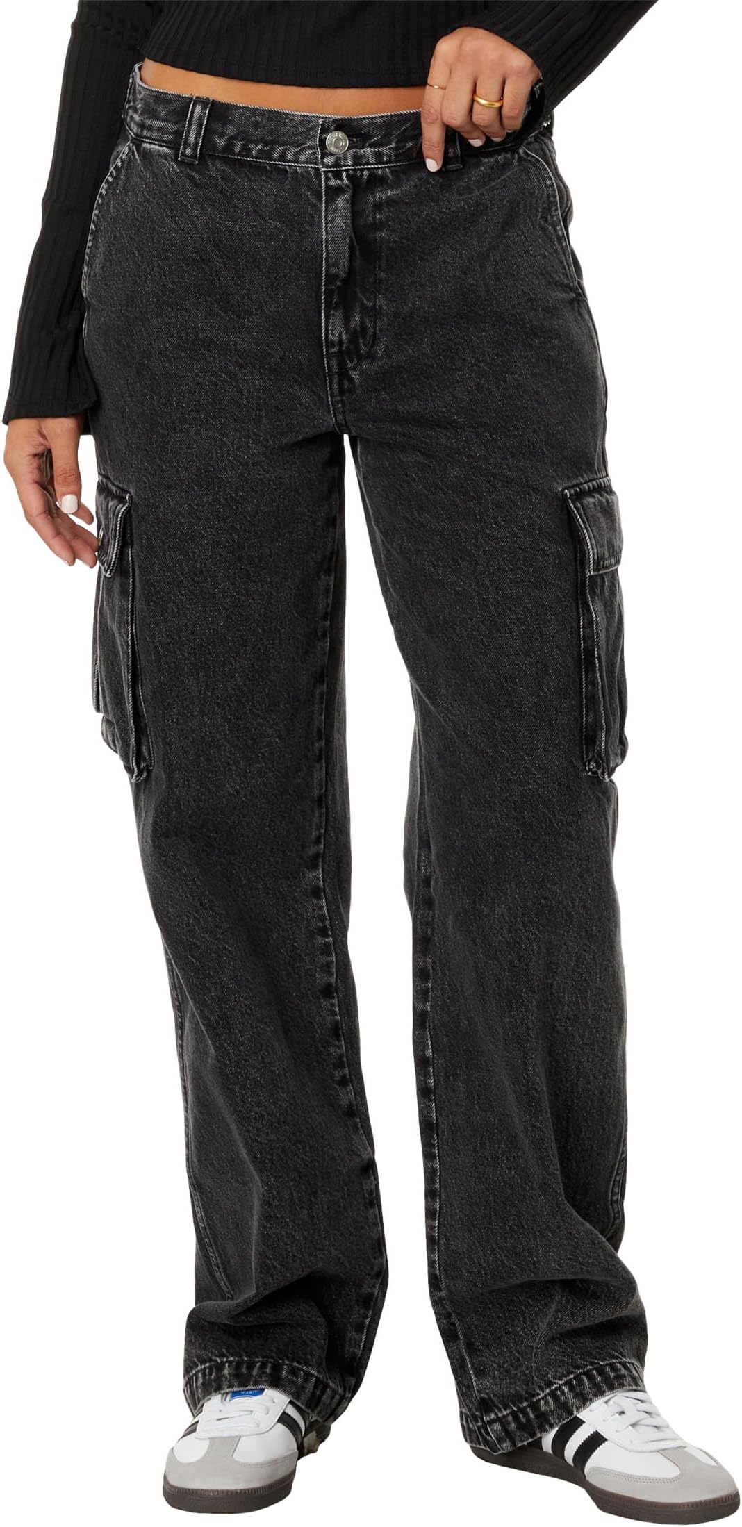 цена Джинсы Low-Slung Straight Cargo Jeans in Ranney Wash Madewell, цвет Ranney Wash
