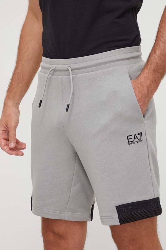 

Хлопковые шорты EA7 Emporio Armani, серый