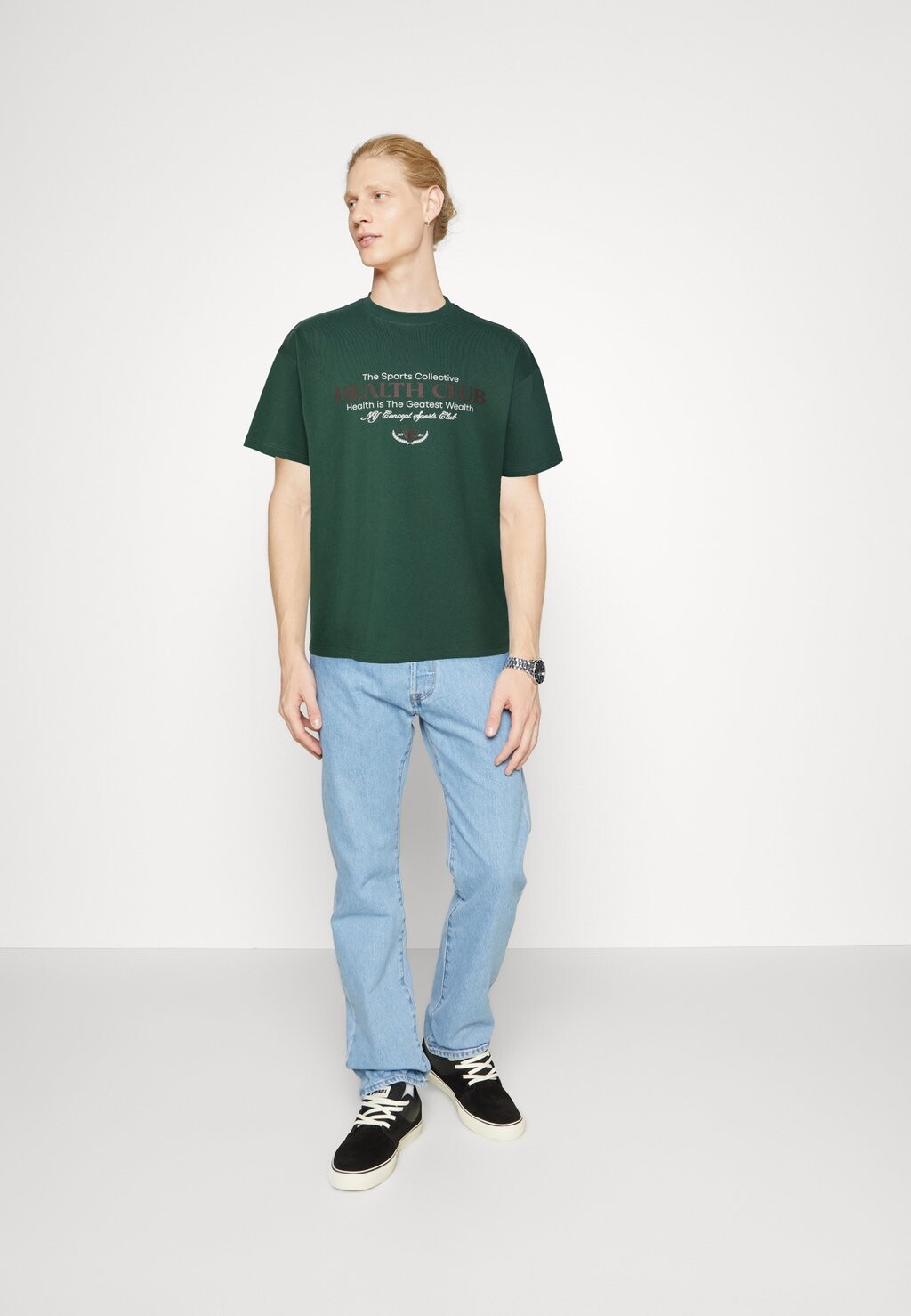 

футболка с принтом ФУТБОЛКА UNISEX 2 PACK NY CONCEPT, коричневый/темно-зеленый