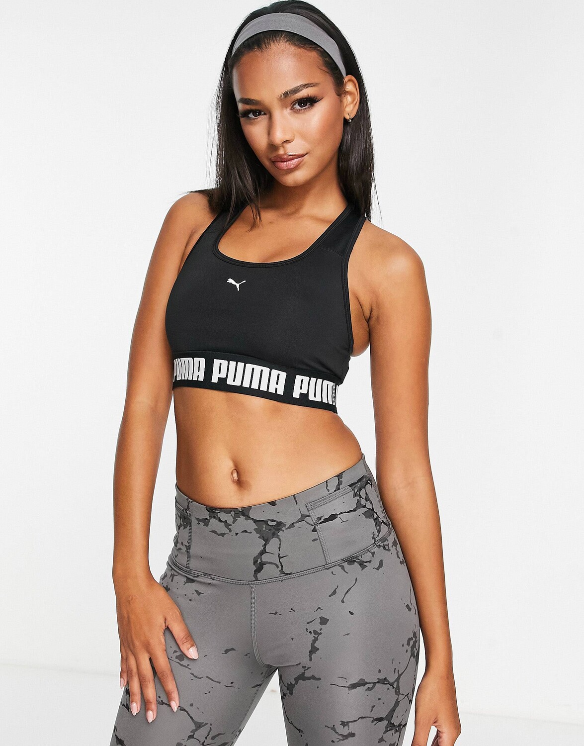 

Черный спортивный бюстгальтер со средней ударопрочностью Puma