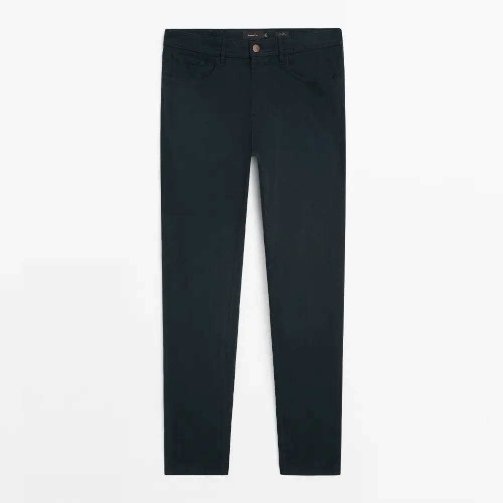 

Брюки Massimo Dutti Slim Fit Denim, темно-синий
