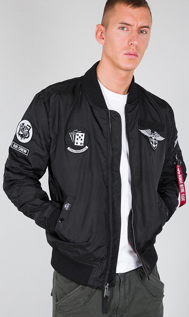 

Куртка Alpha Industries MA-1 TT Patch SF, черно-белая