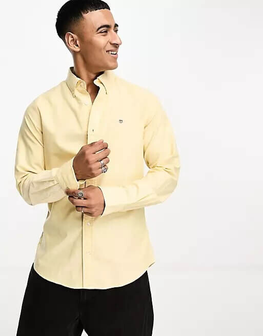

Рубашка Icon Logo Slim Fit Oxford, желтый