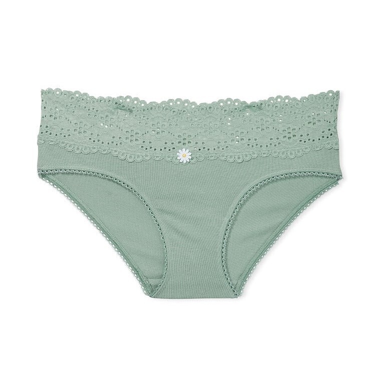 

Трусы Victoria's Secret Lace Waist Cotton Hiphugger, зеленый