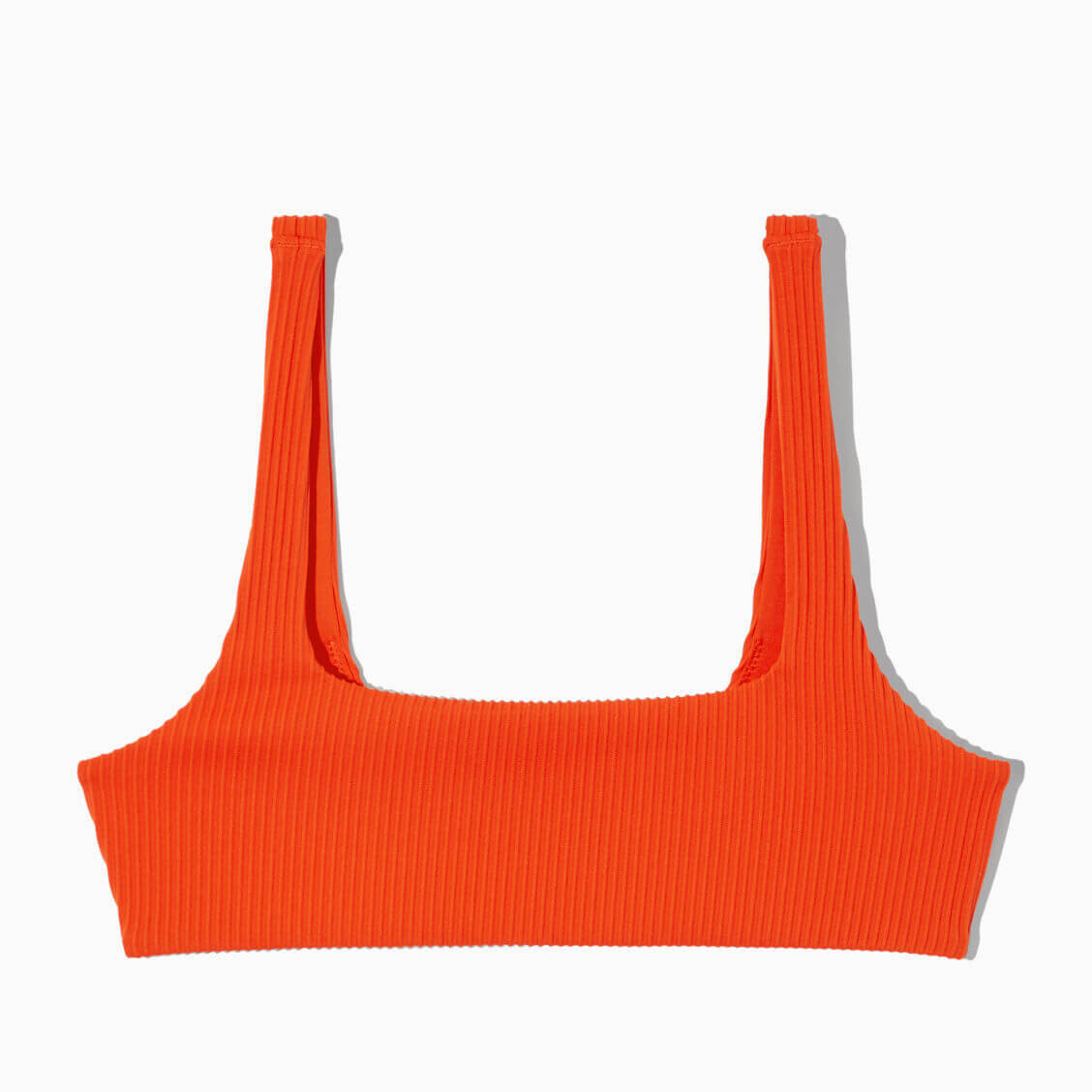 

Верх купальника COS Square-Neck Ribbed, оранжевый