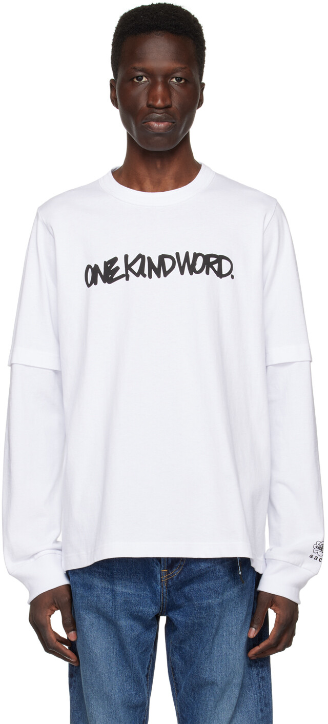 

Белая футболка с длинным рукавом One Kind Word sacai