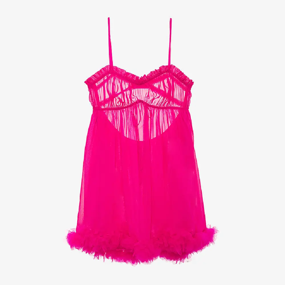 

Платье-комбинация Victoria's Secret For Love & Lemons Tropical Chiffon Slip, ярко-розовый