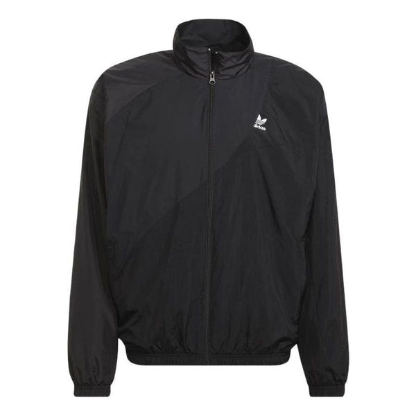 Куртка Adidas originals Solid Color Printing Long Sleeves Stand Collar Sports Black Jacket, Черный куртка nike baseball collar raglan sleeve long sleeves jacket men s black dq6148 010 черный