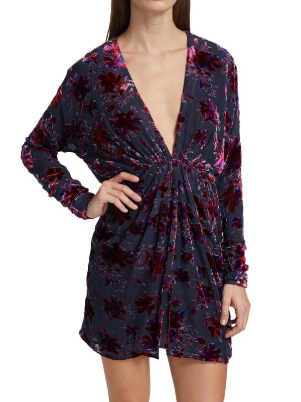 Мини-платье eloise с цветочным принтом rag & bone Purple