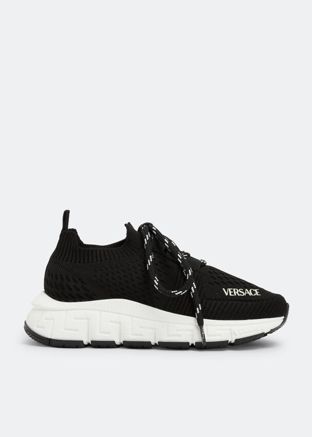 

Кроссовки VERSACE Trigreca knit sneakers, черный