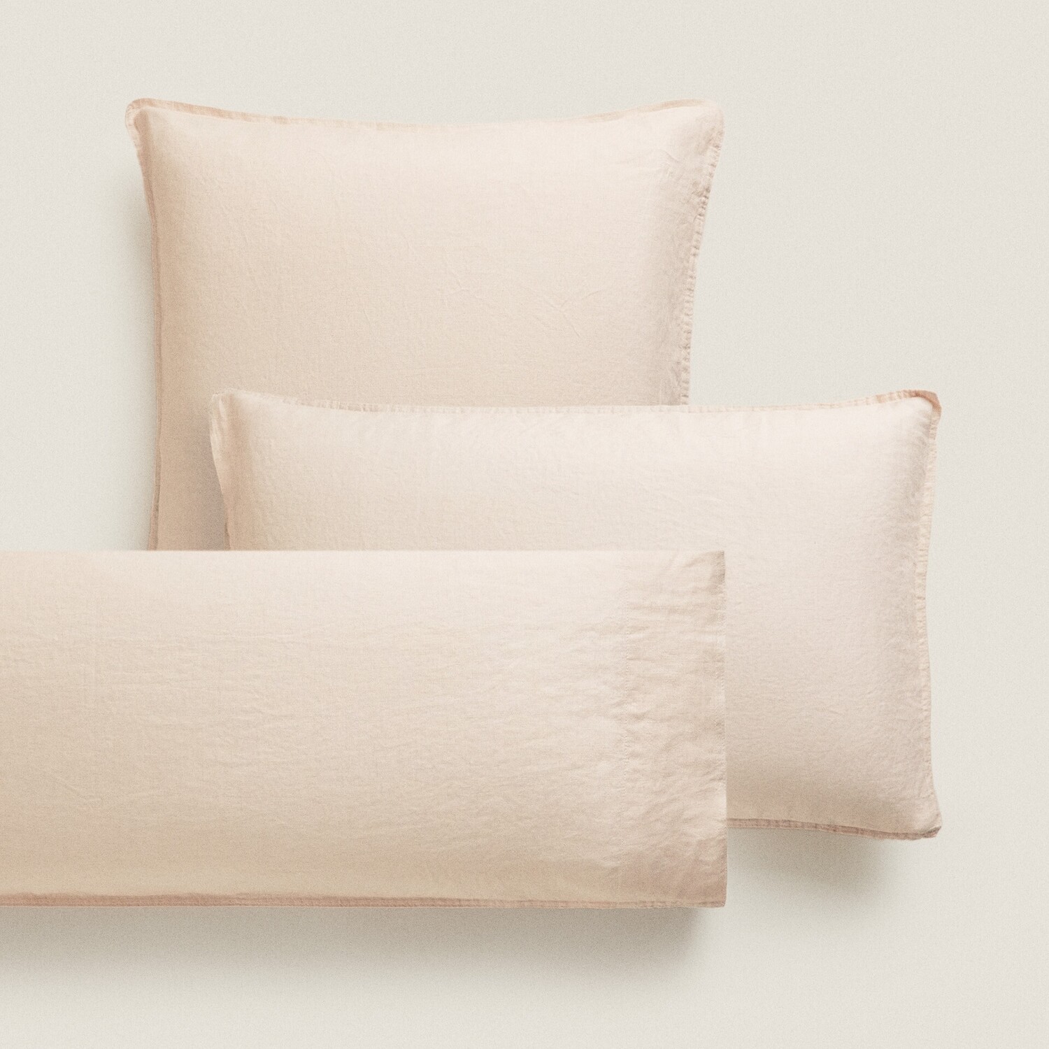 

Наволочка Zara Home Washed Linen, 140 г/м², персиковый