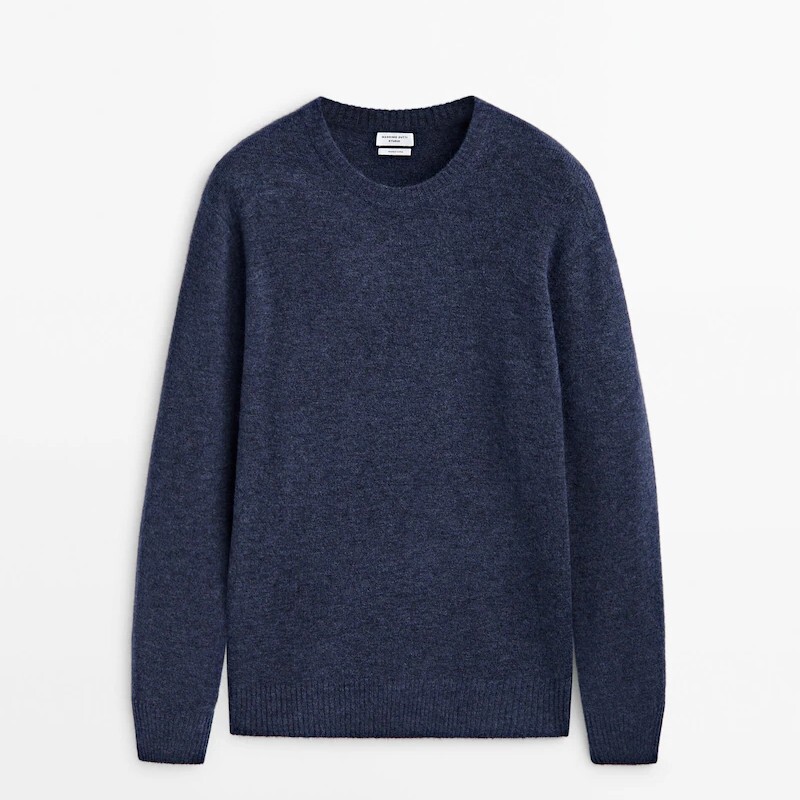 

Свитер Massimo Dutti Crew Neck Knit Studio, темно-синий