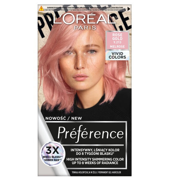 

L'Oreal Paris Стойкая краска для волос Preference Vivid Colors 9.213 Розовое Золото