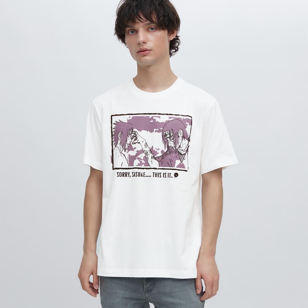 

Футболка с принтом унисекс Uniqlo, белый