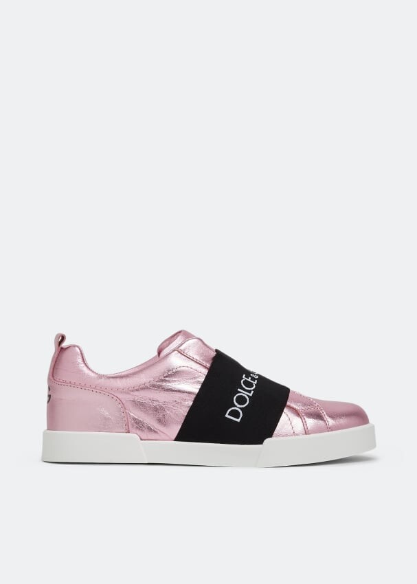 

Кроссовки DOLCE&GABBANA Portofino slip-on sneakers, розовый