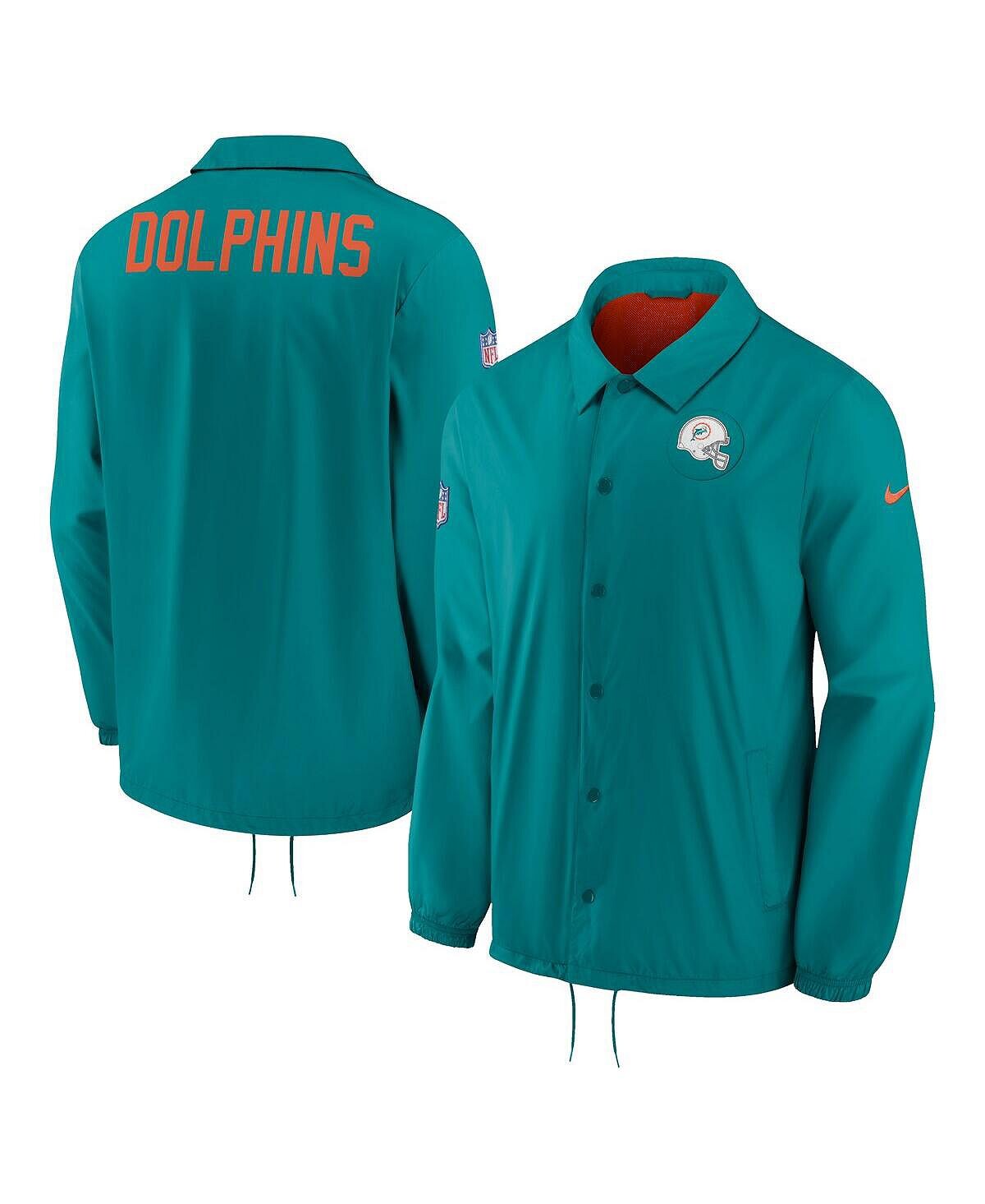 

Мужская куртка aqua miami dolphins sideline coaches full-snap Nike