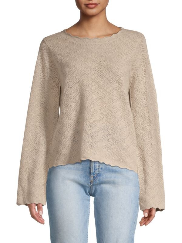 

Кашемировый свитер с фестонами Elie Tahari Beige