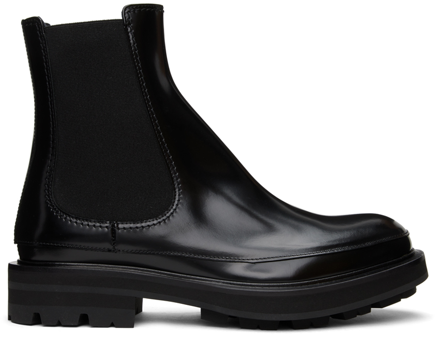 

Черные кожаные ботинки челси Alexander McQueen, Черный