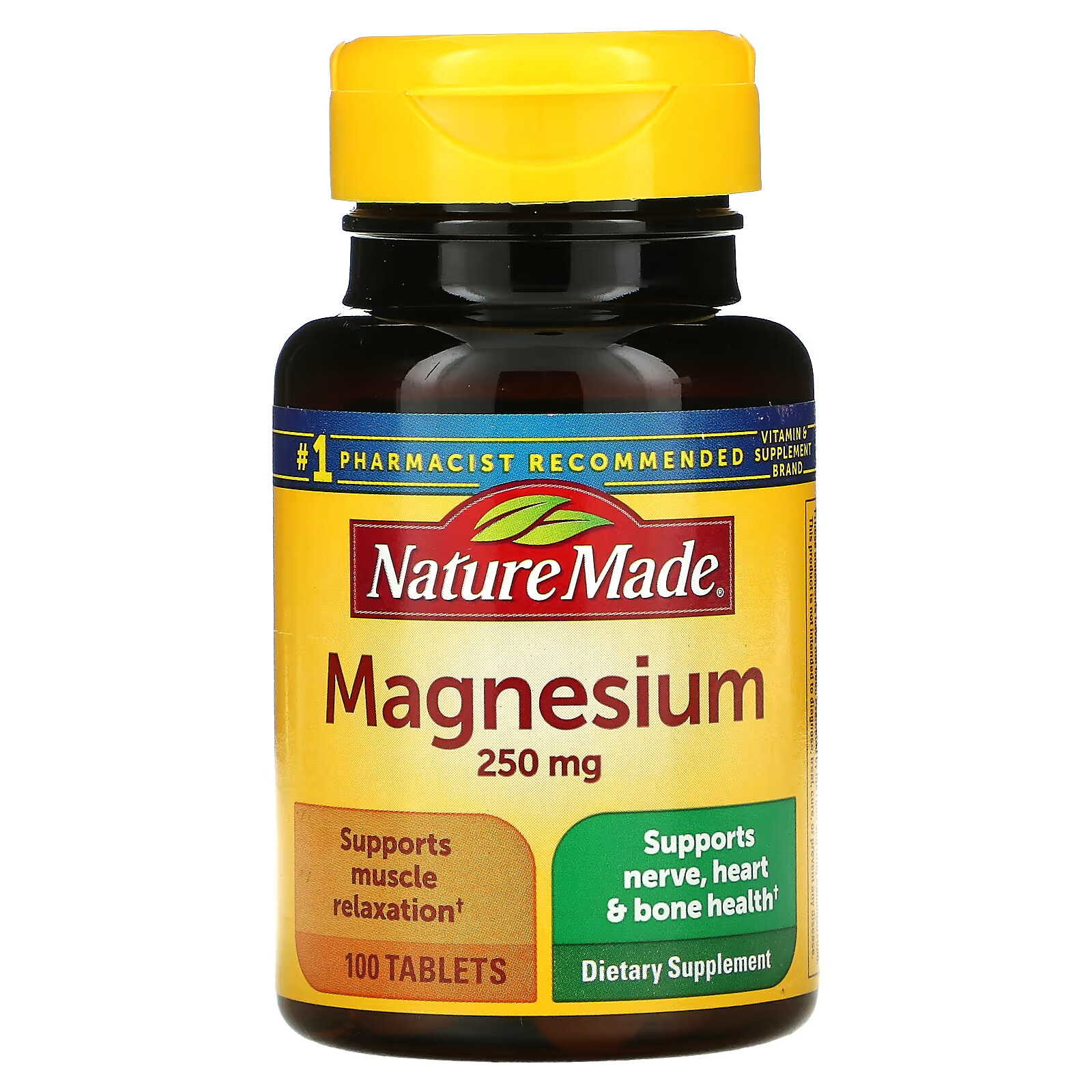 Nature Made, магний, 250 мг, 100 таблеток nature s bounty магний 500 мг 100 таблеток nature s bounty минералы