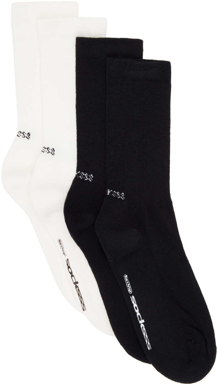 

Набор из двух белых и черных носков SOCKSSS