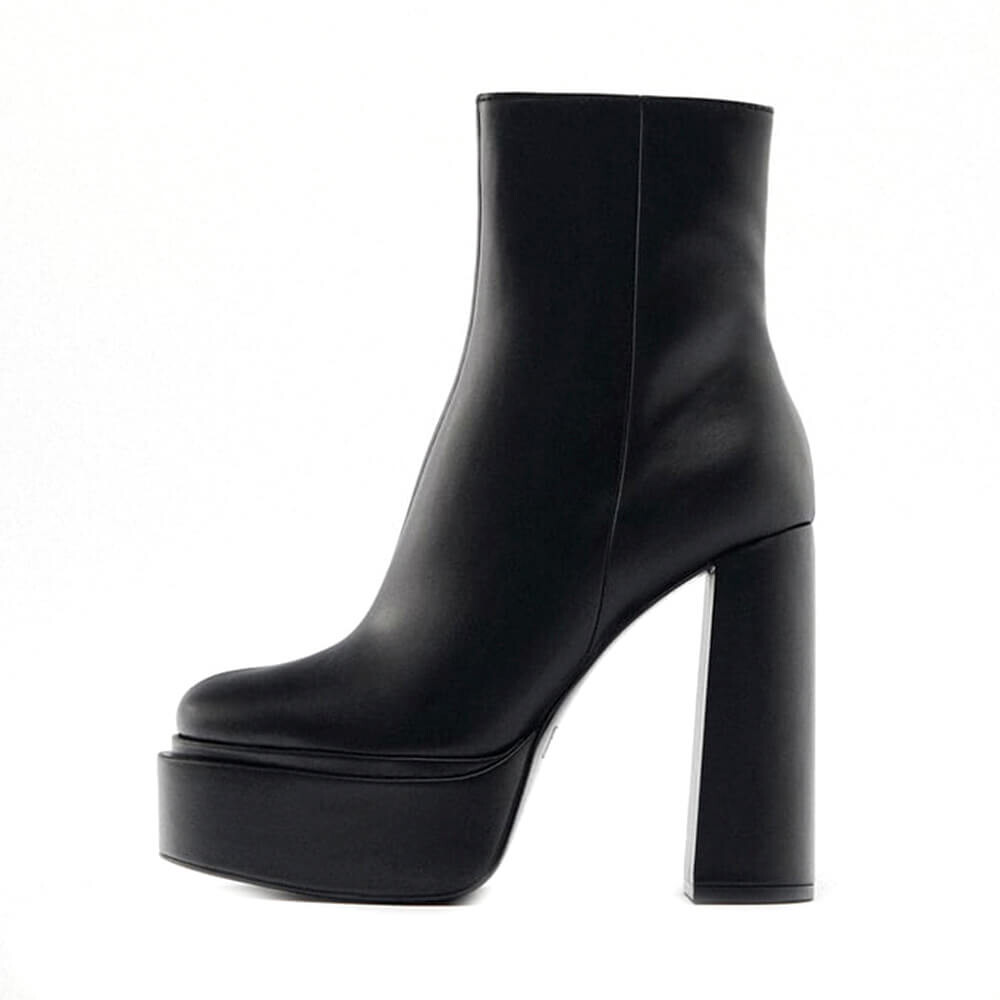 

Ботильоны Zara Platform Ankle, чёрный