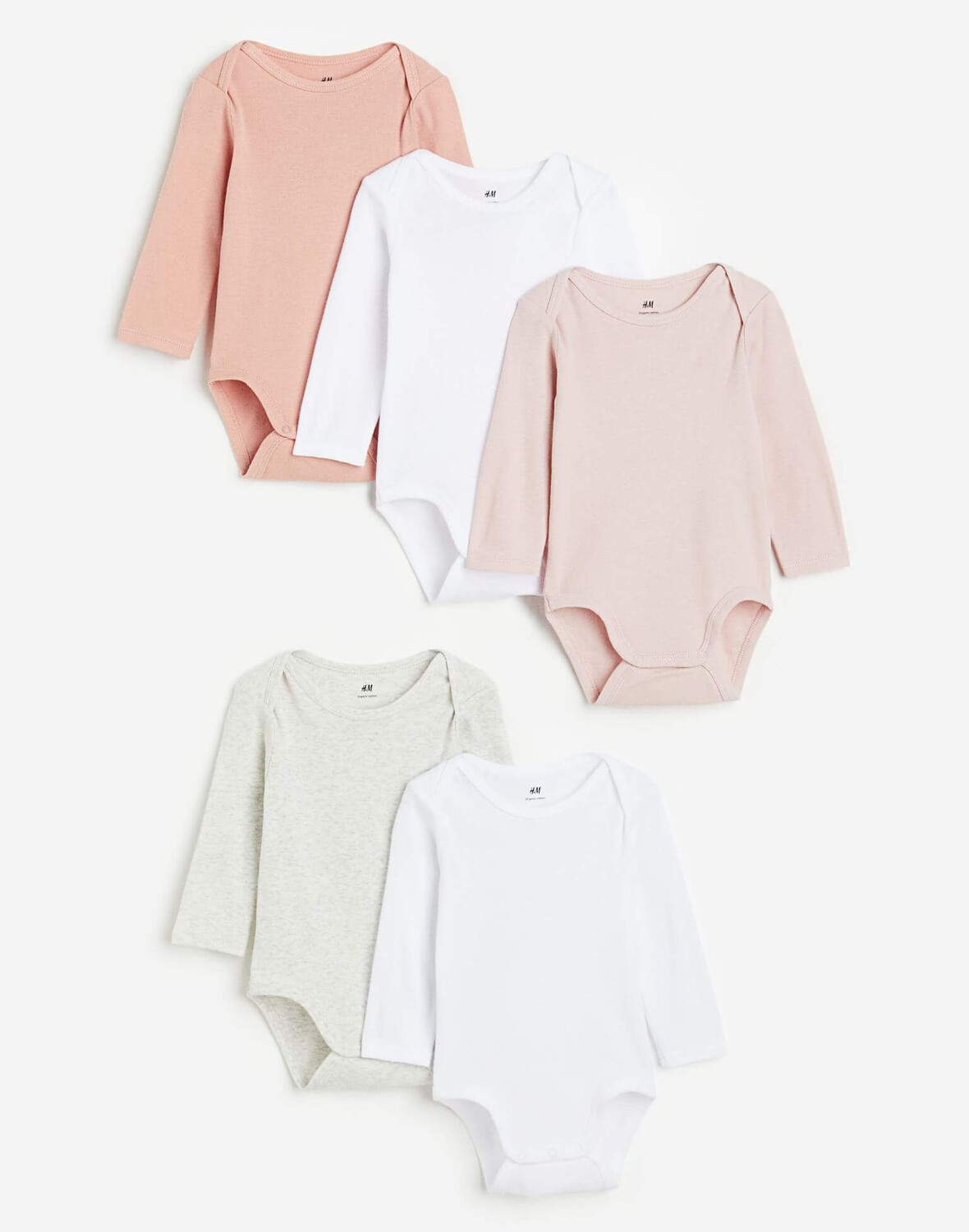 

Комплект боди H&M, 5 шт, светло-розовый/белый/светло-серый (Размер 3 - 4 года, рост 104 см)