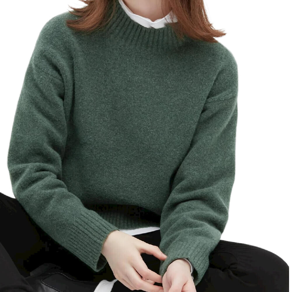 

Джемпер Uniqlo Souffle Mock Neck, темно-зеленый