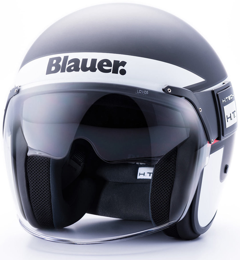 Реактивный шлем Blauer POD Stripes со съемной подкладкой, черный/белый/красный