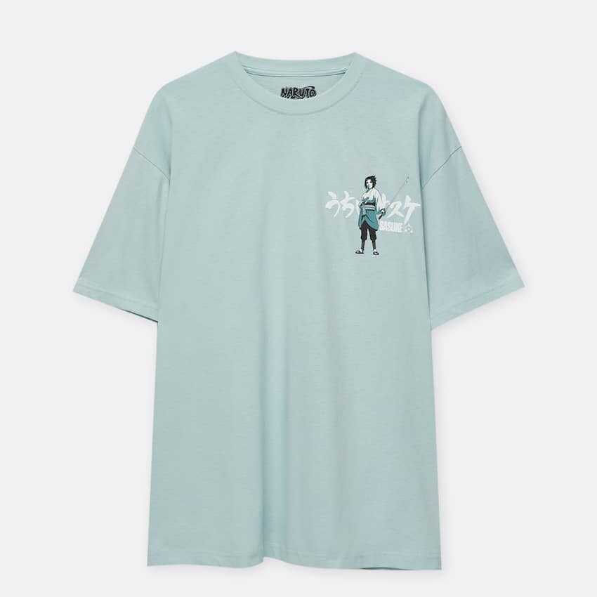 

Футболка Pull&Bear Sasuke Uchiha, голубой, Синий
