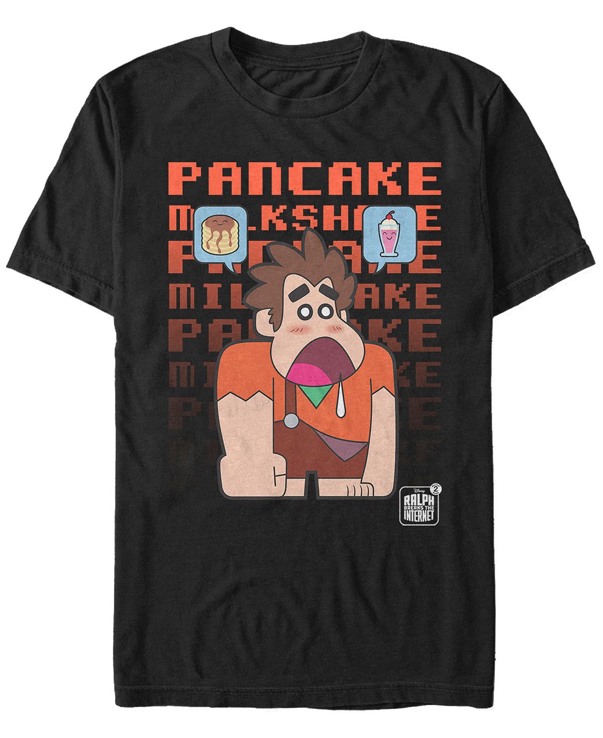 Мужская футболка с коротким рукавом pixar wreck it ralph pancake and milkshakes Fifth Sun, черный