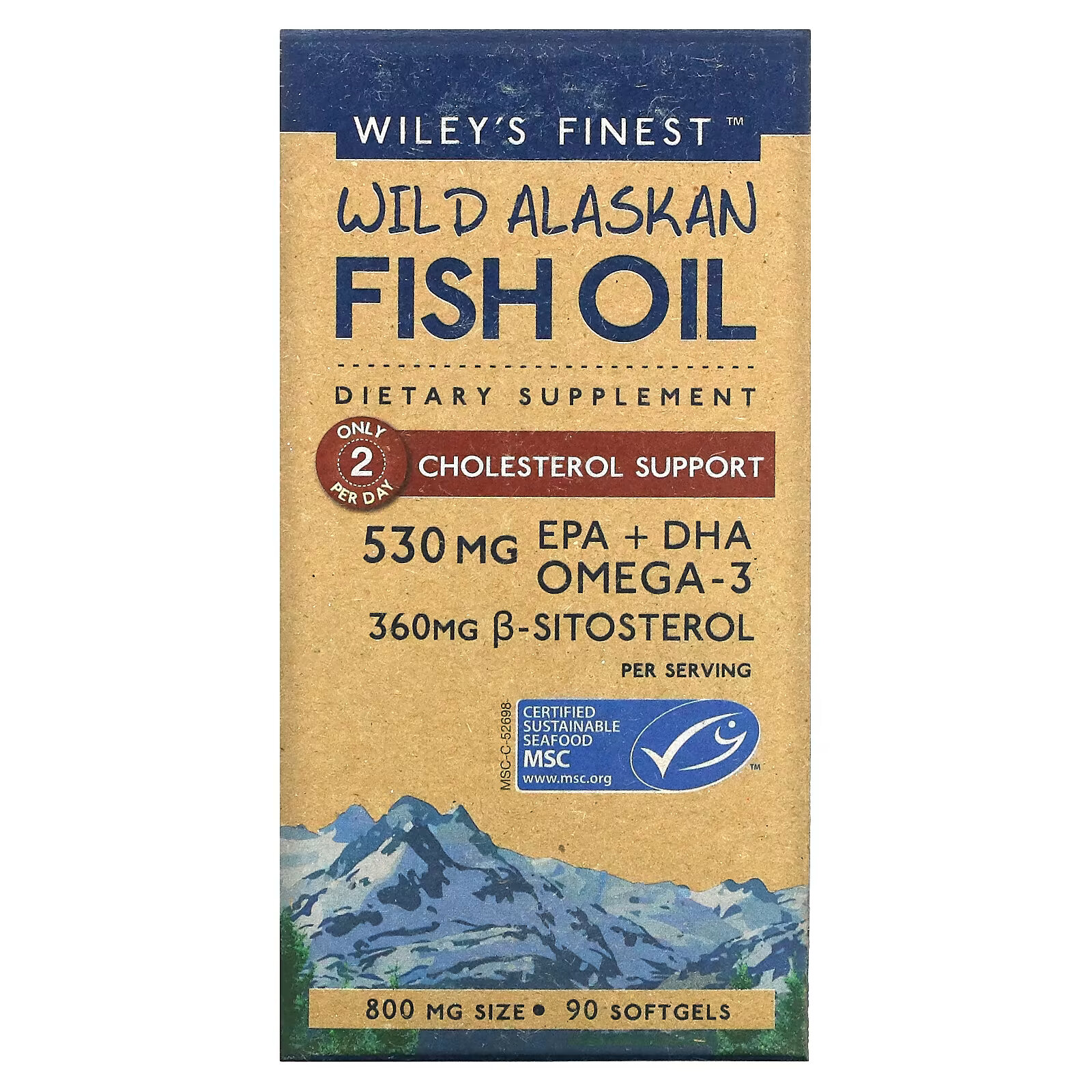 Wiley's Finest, жир дикой аляскинской рыбы, холестериновая поддержка, 800 мг, 90 капсул 21st century жир из дикой аляскинской рыбы мега омега 3 1950 мг 1350 мг 90 капсул покрытых кишечнорастворимой оболочкой