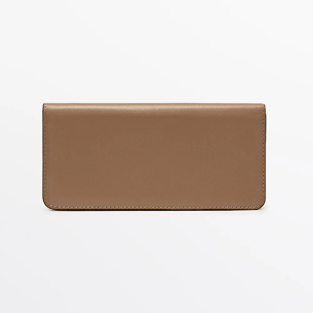 

Кошелек Massimo Dutti Nappa Leather Long, светло-коричневый