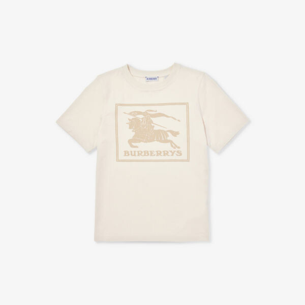 

Футболка из хлопкового трикотажа "Кедр" с круглым вырезом 3-14 лет Burberry, бежевый
