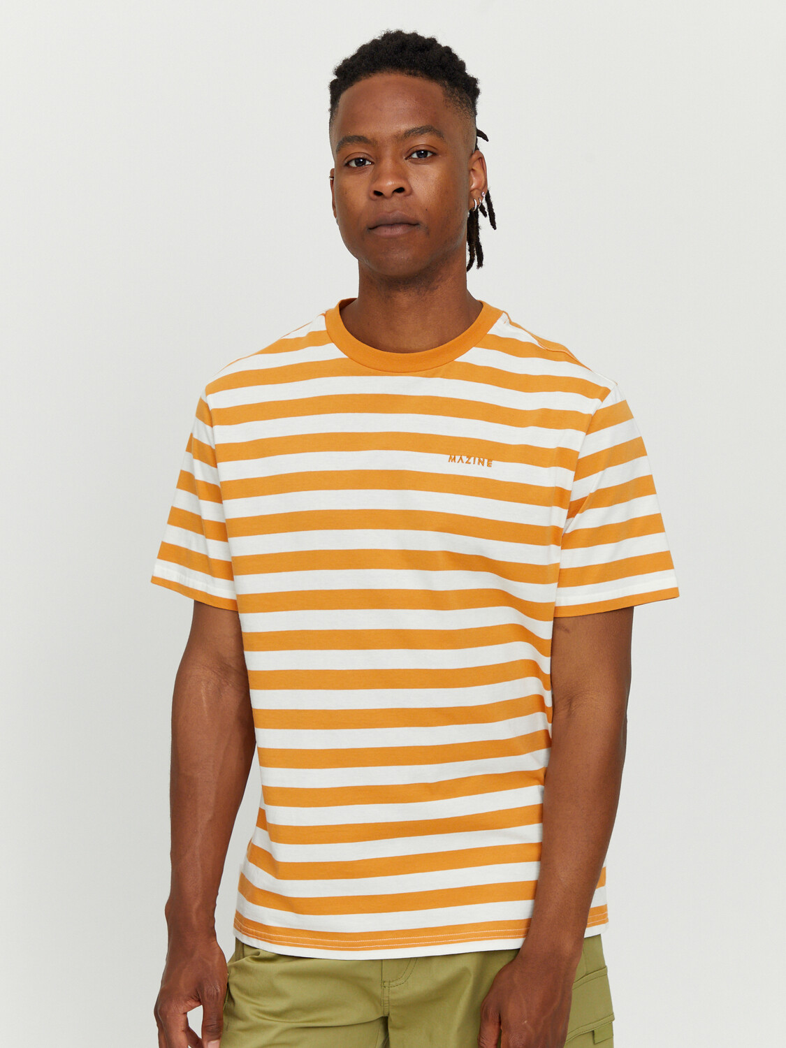 

Футболка MAZINE Driggs Striped T, цвет pumpkin/offwhite