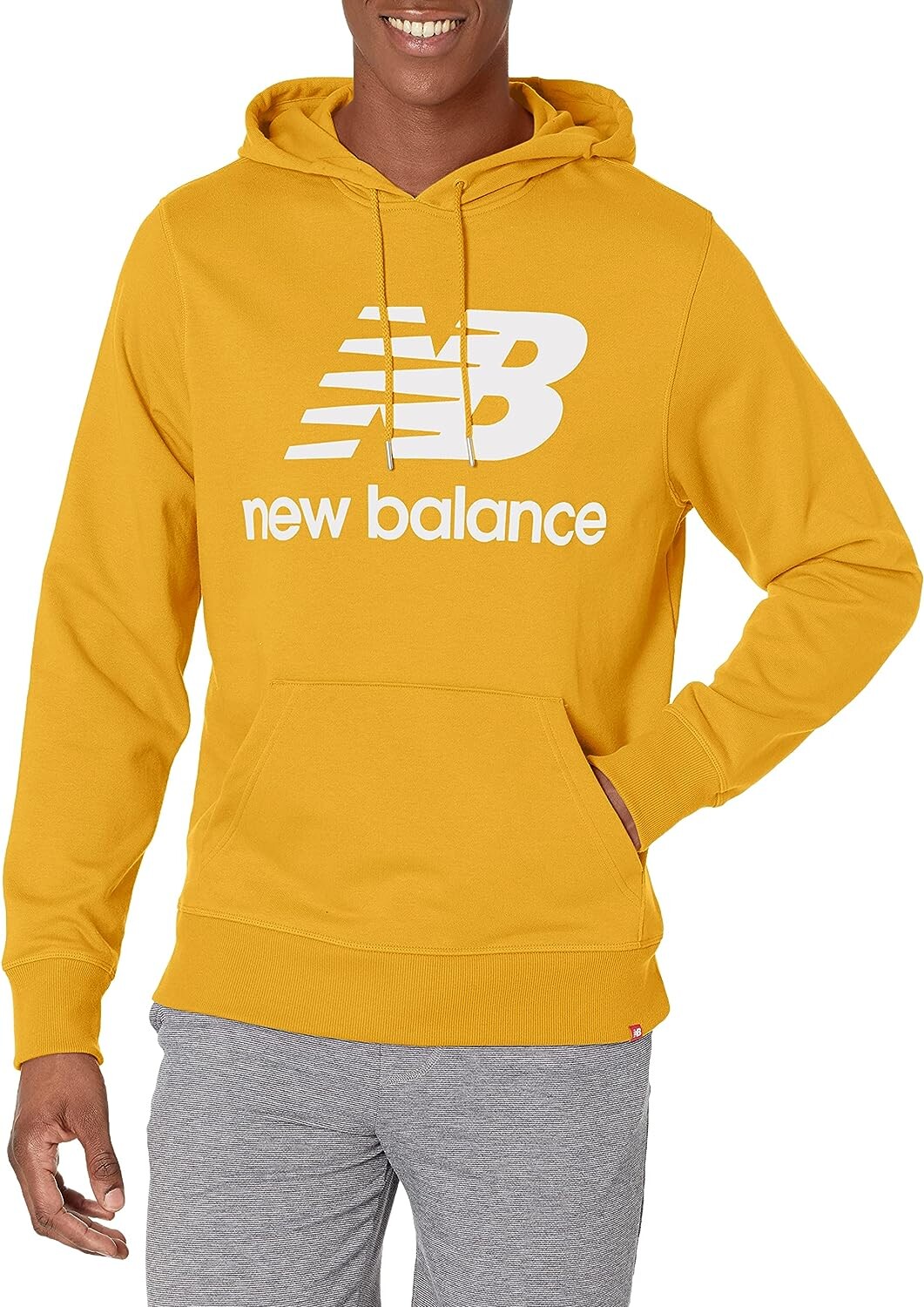 

Толстовка New Balance Men's NB Essentials Stacked Logo, желтый