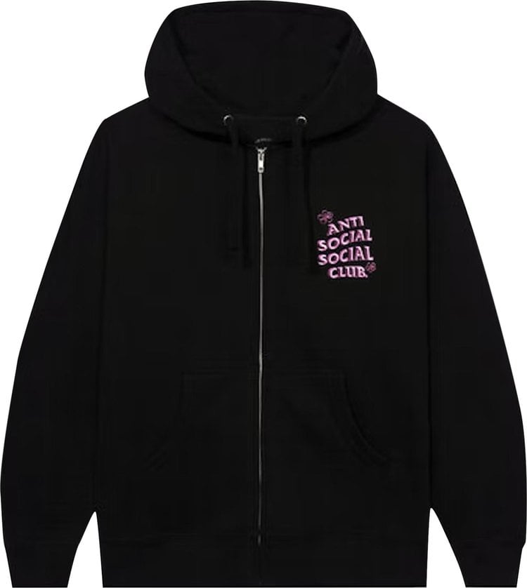 Худи Anti Social Social Club Coral Crush Zip Up Hoodie 'Black', черный - фото