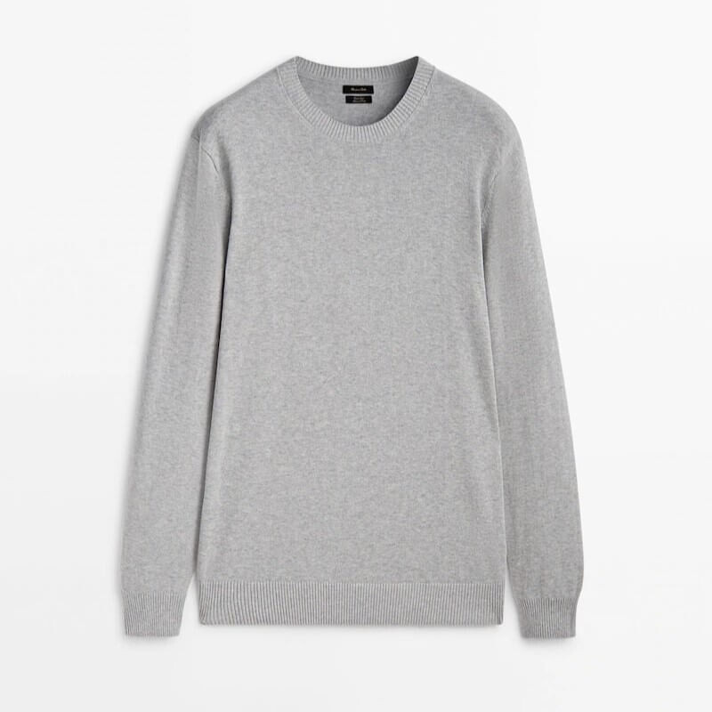 

Свитер Massimo Dutti Crew Neck Knit, серый