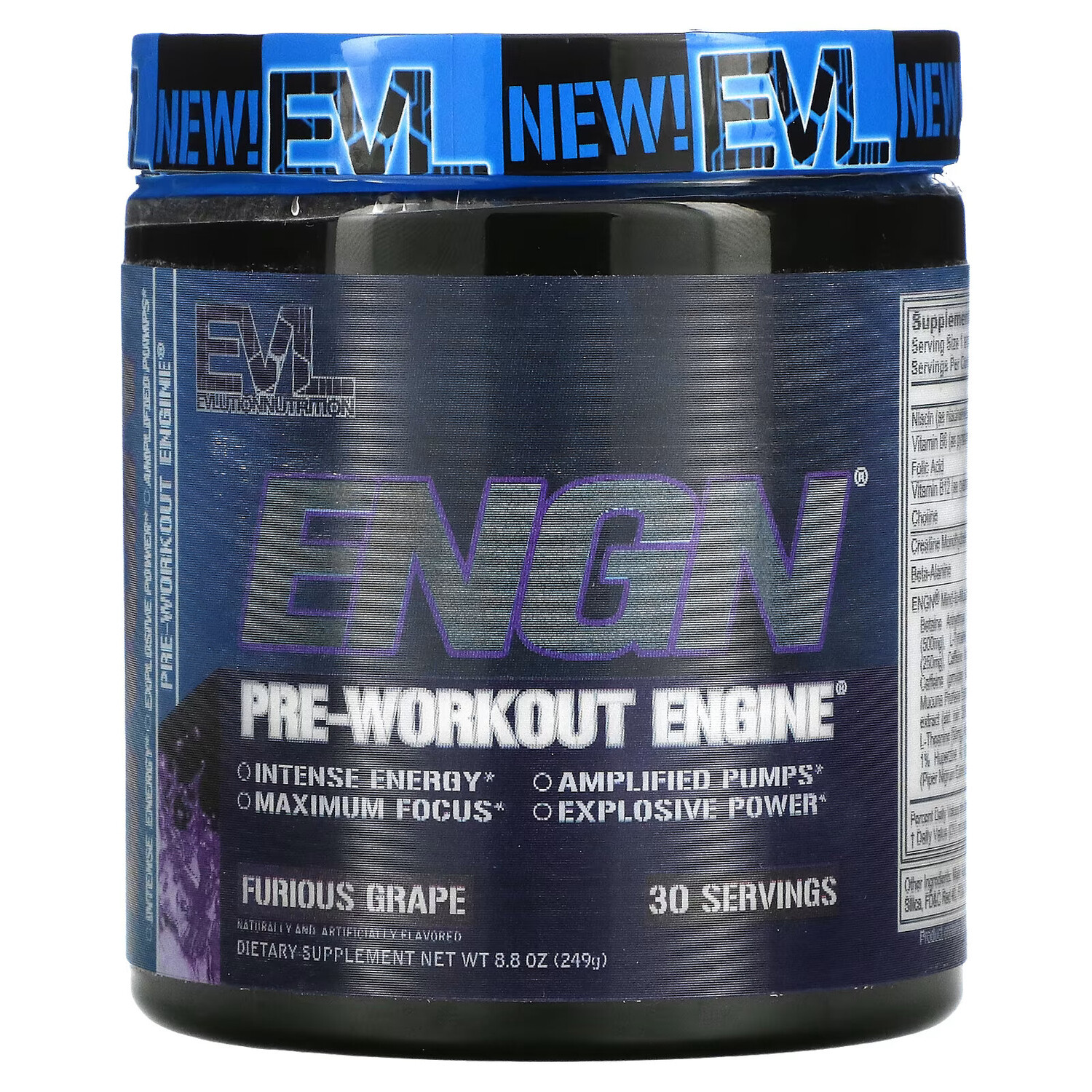 

EVLution Nutrition, ENGN, Pre-Workout Enginе, виноград, 243 г (8,6 унции)