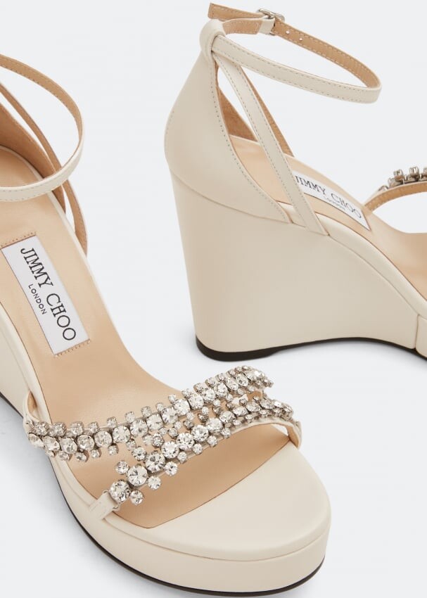 

Сандалии JIMMY CHOO Bing wedge 120 sandals, белый