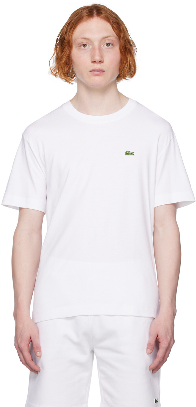 

Белая футболка с круглым вырезом Lacoste, Белый