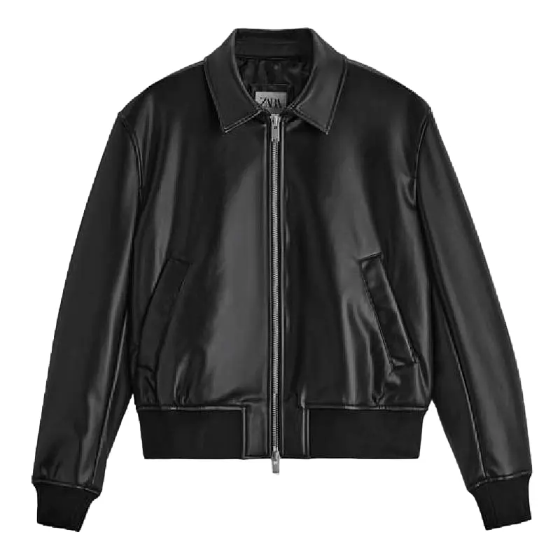 

Куртка кожаная Zara Faux Leather, черный