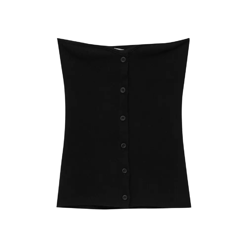 

Топ Pull&Bear Sweetheart Neckline Knit, черный